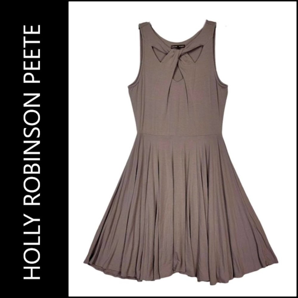 Holly Robinson Peete Women's Brown Fit & Flare Dress Sleeveless Size Large